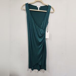 NWT Leith Nordstrom Asymmetrical Faux Wrap Green Dress